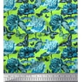 thumbnail image 1 of Soimoi Cotton Cambric Fabric Leaves,Butterfly & Peony Floral Printed Fabric 1 Yard 42 Inch Wide, 1 of 1
