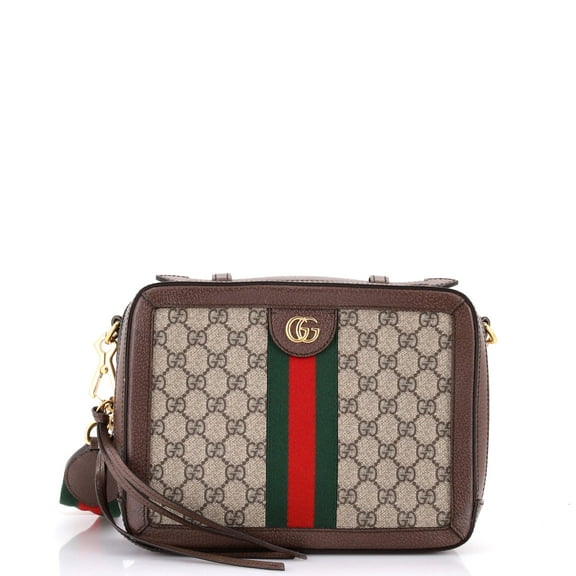 Pre-Owned Ophidia Zip Around Camera Bag GG Coated Canvas Small By Rebag