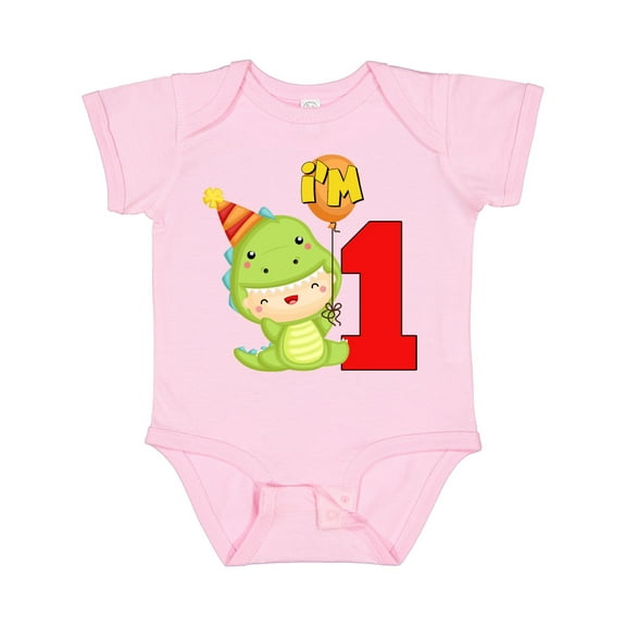 Inktastic 1st Birthday Cute Dinosaur Boys or Girls Baby Bodysuit