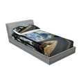 thumbnail image 2 of Ambesonne Green Fitted Sheet & Pillow Sham Set, Mountain Road Landscape, Twinxl, Green, 2 of 2