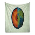 thumbnail image 1 of Geology Soft Flannel Fleece Blanket, Composition of Earth Illustration Computer Graphic Design Globe and Lava on Green, Cozy Plush for Indoor and Outdoor Use, 50" x 70", Multicolor, by Ambesonne, 1 of 6