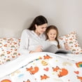 thumbnail image 4 of Erosebridal Orange Cute Fox Full Size Comforter Sets,Cartoon Rainbow Print Bedding Sets For Girls Kids 3-Piece, 4 of 7