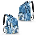thumbnail image 2 of FKELYI Marble Blue Sea Turtle Print 17 Inch School Backpack for Boys & Girls Spacious Schoolbag for Elementary Student Casual Daypack Lightweight Book Bag Travel Bags, 2 of 7