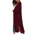 thumbnail image 2 of Women Full Length Thick Maxi Cardigan Duster Long Sleeve Open Front Sweater Tops, 2 of 3