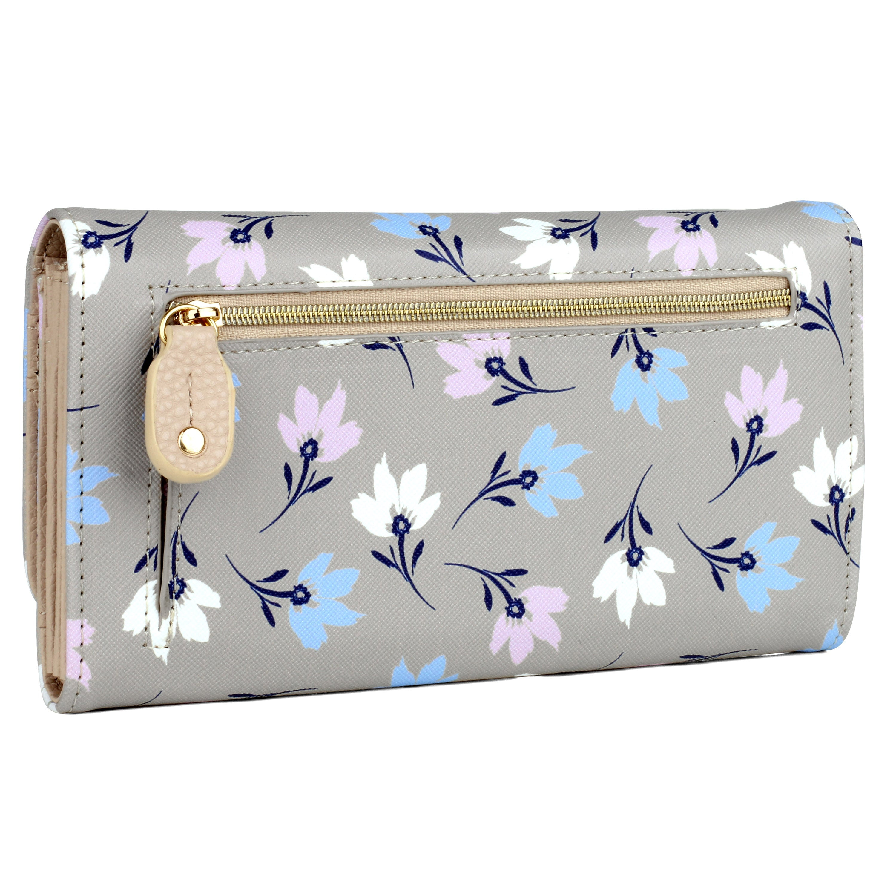 Julia Buxton Women's Trudy Bianca Trifold Wallet, White Pepper