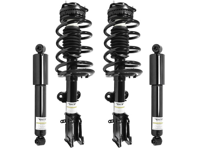 Front Complete Coil-Spring Strut Assembly Set & 2 Rear Shock Absorbers for 2008-2012 Grand Caravan or Town & Country Excluding Nivomat Suspension Models Pair of 2 