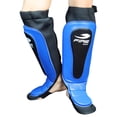 thumbnail image 2 of Par de Espinilleras de Piel Tipo Calceta Fire Sports MMA, Kick Boxing, Muay Thai, Azul, 2 of 4