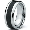 thumbnail image 2 of 8MM Men's Tungsten Carbide Ring Wedding Band W/ Carbon Fiber Inaly size 6.5, 2 of 5