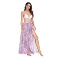 thumbnail image 2 of FORMRS Womens Long Sarong Beach Wrap Semi-Sheer Bikini Skirt Bathing Swimsuit Cover Up, Pastel Pink Marble Pattern, 2 of 7