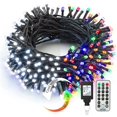 thumbnail image 1 of Dual Color Christmas Lights, 65.67ft 200 LED 11-Function Cool White & MultiColor Tree Lights, Dimmable 24V Safe Adapter Color Changing Outdoor Light String with Remote for Christmas Tree Party, 1 of 7