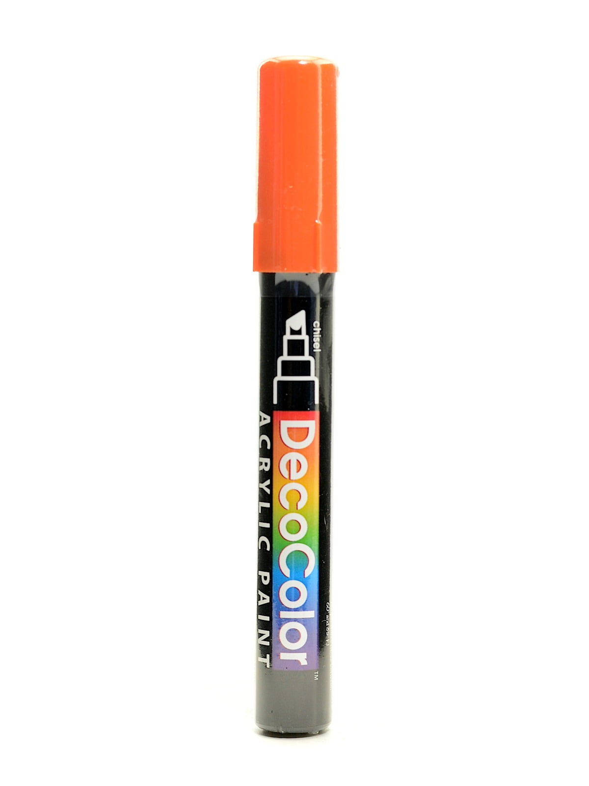 Decocolor Acrylic Paint Markers orange, chisel tip (pack of 6