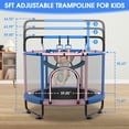 thumbnail image 2 of XMIKA Trampoline for Kids, 60'' Toddler Trampoline with Enclosure, Swing, Basketball Hoop, 5FT Indoor/Outdoor Trampoline with Adjustable Gymnastics Bars, Rings, Mini Trampoline for Boy and Girls, 2 of 8