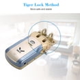 thumbnail image 3 of Smart WiFi Remote Control Door Lock with App Access (iOS/Android), 2 Remote Keys, Indoor Emergency Unlock - Blue & Gold Finish, Model HF-018W-2Key, Includes WiFi Adapter, Lock Body, Screws & Manual, 3 of 6