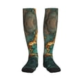 thumbnail image 3 of Compression Socks for Women and Men - Emerald Color Gold Marble Compression Socks Circulation for Workout, 3 of 8