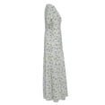 thumbnail image 3 of SAYOO Vestido Bohemio de Verano para Mujer, Falda Suelta de Manga Corta con Cuello en V Profundo Floral Completo con Hendidura en el Dobladillo para niñas, 3 Colores SAYOO  Moda, 3 of 9