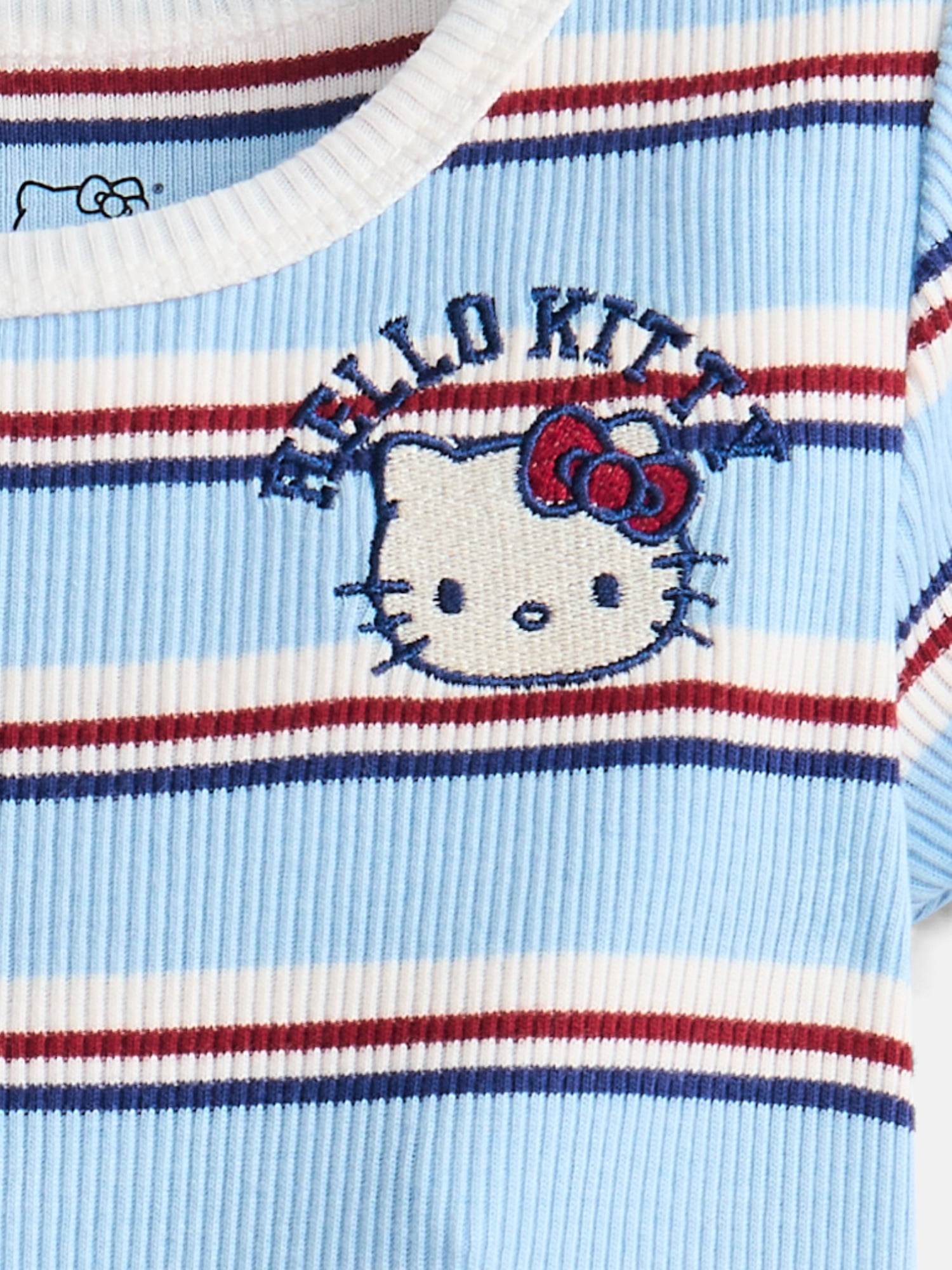 Hello Kitty Toddler Girls Short Sleeve Graphic Striped Skater Dress, Sizes 12M-5T