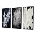 thumbnail image 3 of Designart "Momentary Spirit Abstract in Black and White" Abstract Painting Framed Wall Art Set Of 3 - Black Modern Frame Gallery Wall Set For Home Decor, 3 of 6