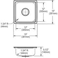thumbnail image 2 of Open Box Elkay Lfrad15155 Gourmet 15" Single Basin Drop In Stainless Steel Kitchen Sink - Stainless, 2 of 7