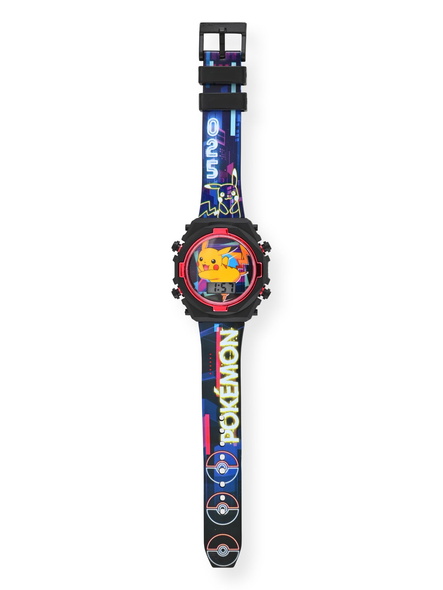 Pokemon Unisex Childrens LCD Watch with Flashing Light Up
