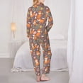 thumbnail image 6 of Goofa Cute Little Fox Printed Women’s 2 Piece Pajama Set Super,Pajamas Women's Long Sleeve Sleepwear Soft Button Down Loungewear Pjs Lounge Set Nightwear-Large, 6 of 9