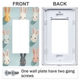 thumbnail image 3 of Yayeee Rocker Switch Wall Plate 2-Gang 4.7"x4.6" Home Decorative Outlet Cover, Green Cute Rabbits, 3 of 6
