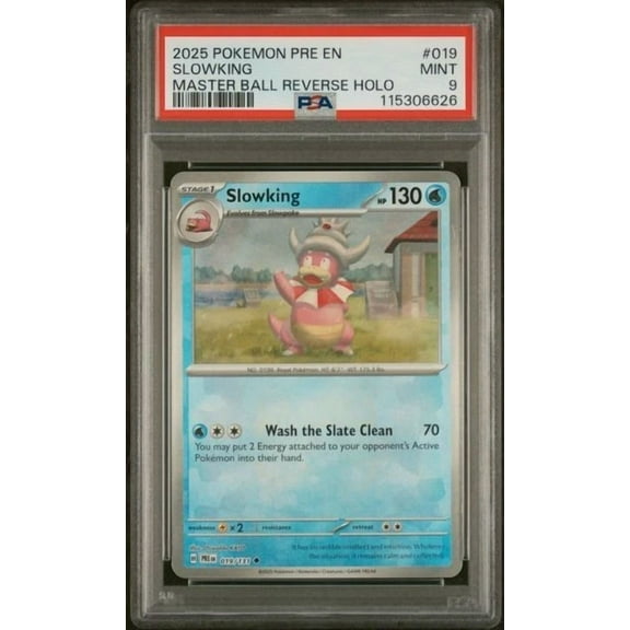 Pokemon Evolutions Master Ball Reverse Holo Slowking, PSA 9