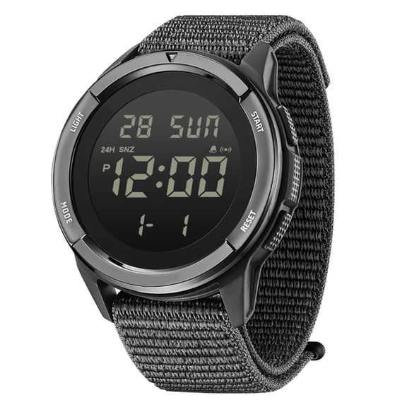 Digital Sports Watch for Men and Women 50M Waterproof Outdoor Tactical Military Wristwatch with LED Backlight Dual Unit 10.63 inches / 27 cm Nylon Strap Classic Large Dial Face
