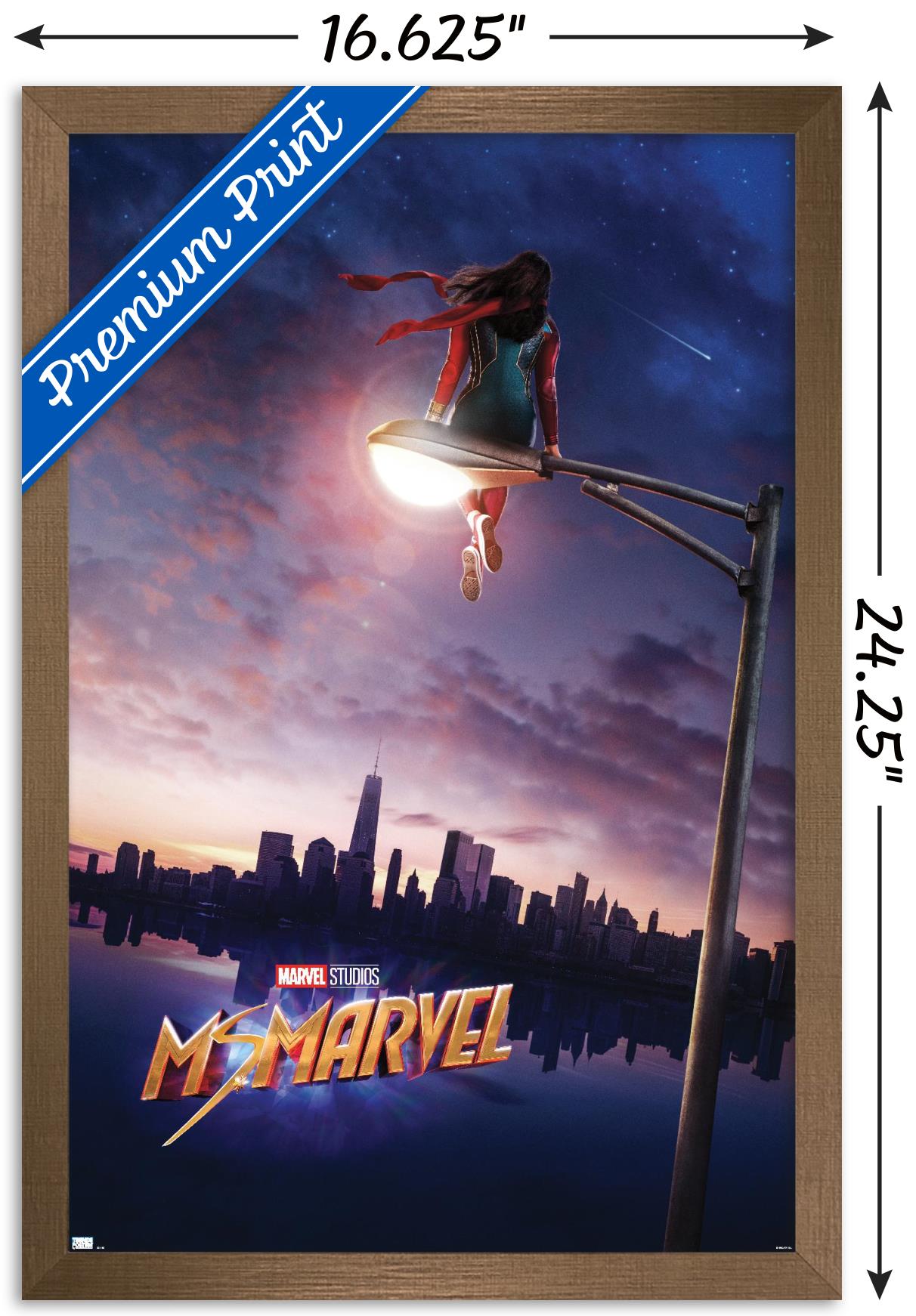 Marvel Ms. Marvel - Teaser One Sheet Wall Poster, 14.725" x 22.375" Framed