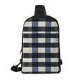 thumbnail image 3 of Chest Bag Dual Pocket 11.8×7.7×2.4in Waterproof Double-Pocket Large Capacity With No Inner Pouch Pockets And Double Drawstrings Slateblue Buffalo Plaid Check Tartan Scotland_1, 3 of 8