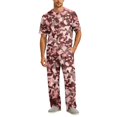 thumbnail image 2 of CCRFTGI Mens Pajamas Lightweight Camo Short Sleeve Two Piece Pajama Outfit Loose Drawstring Pants with Deep Pockets Breathable Pjs Coffee 2XL, 2 of 6