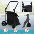 thumbnail image 2 of BENESKY 2 in 1 Foldable Shopping Cart, Grocery Cart with Seat, 2 Wheels Grocery Cart with 123 L Large Capacity Waterproof Bag, Portable Trolley Dolly Utility Cart, Black, 2 of 7