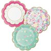 FLORAL TEA PARTY SCALLOPED DESSERT PLATE (8)