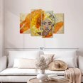 thumbnail image 2 of Elephant Stock Black Woman Colorful Portrait Wall Art - Horizontal Multi Panel Canvas - Living Room Wall Decor - People Multi Panel - Brown And Yellow Decor - 43" x 27", 2 of 4