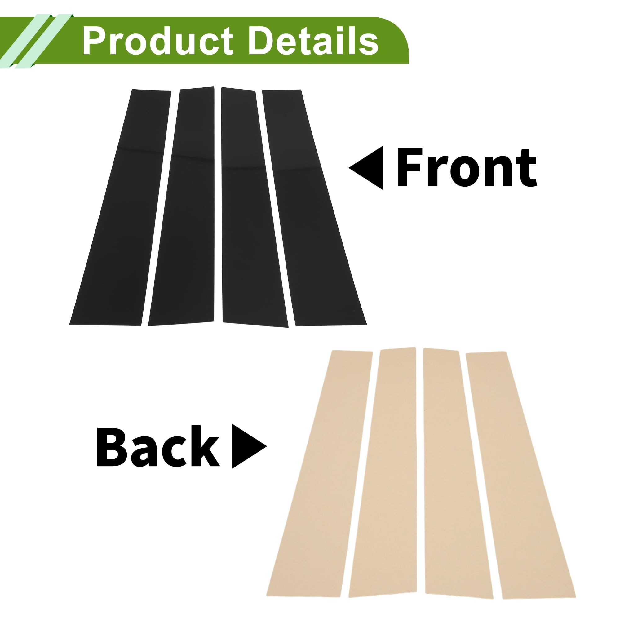 Unique Bargains 4Pcs Anti Scratch Sticker Window Trim For Dodge 2019-2023 Black