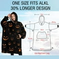 thumbnail image 4 of Oversized Wearable Blanket Hoodie,Black Halloween Pumpkin Faces Sherpa Blanket Hoodie with Super Pockets,Super Warm Fuzzy Pullover for Women & Men, 4 of 6