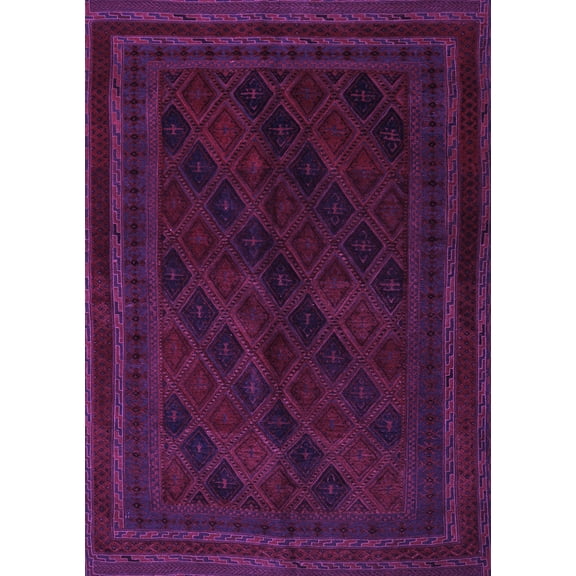 Ahgly Company Indoor Rectangle Southwestern Purple Country Area Rugs, 5' x 7'