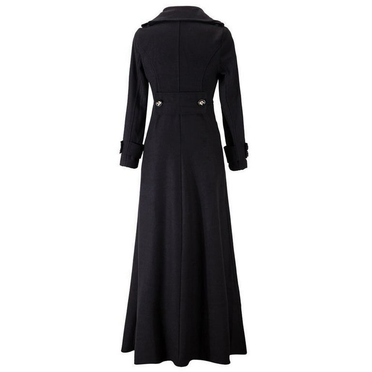Double breasted black winter wool coat women 4433 Double breasted black winter wool coat women 4433