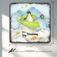 thumbnail image 3 of Inspirational Wall Art -Never Stop Dreaming,Penguin Vintage Tin Sign- Balloon Decor - Paper Airplane Motivational Poster Square Sign 12x12 Inches, 3 of 7
