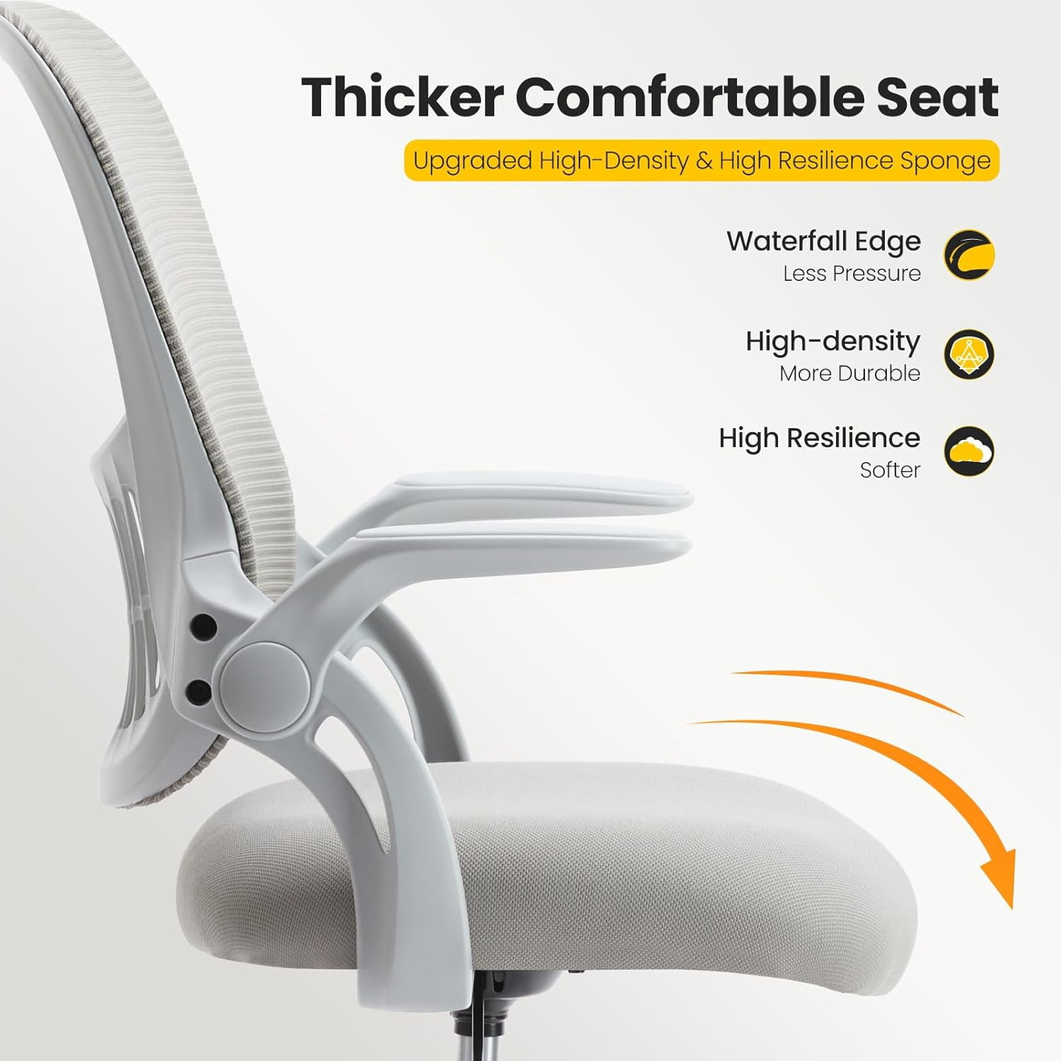 Nextay Tall Drafting Chair - Ergonomic Office Stool with Flip-Up Arms, Footrest & Lumbar Support