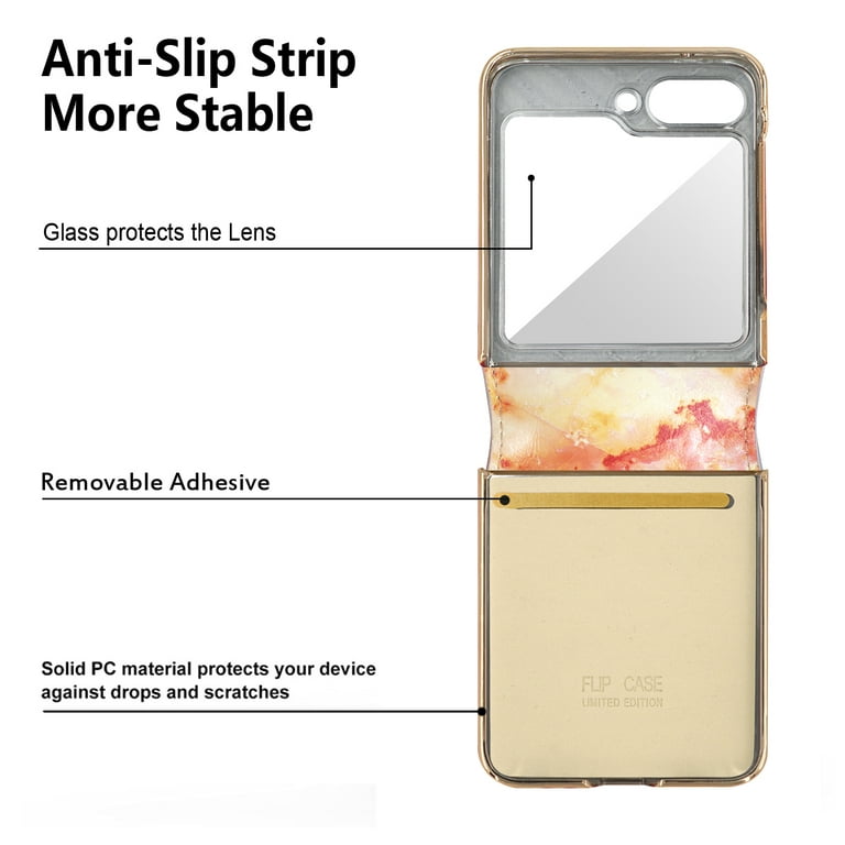 Feishell for Samsung Galaxy Z Flip5 2023 Clear Case with Metal