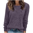thumbnail image 6 of Cmfcve Women Fall Shirts Crew Neck Long Sleeve Blouses Thin Loose Fit Casual Trendy Tops, 6 of 7