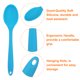 thumbnail image 4 of Cucharas de silicona Uxcell de 2 piezas, utensilio de cocina resistente al calor, cuchara de mezcla para cocinar, mezclar, revolver y servir, azul, 4 of 6