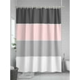 thumbnail image 5 of Fsddascl Pink Grey Striped Shower Curtain Set - 72" x 78" Washable Bathtub Curtain with 12 Hooks, Farmhouse Modern Waterproof Fabric Stall Shower Curtains for Bathroom/Bathtub Décor, 5 of 6