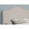 thumbnail image 4 of Monarch Specialties Classic Modern Nailhead Panel Upholstered Linen Headboard, Twin, 4 of 5