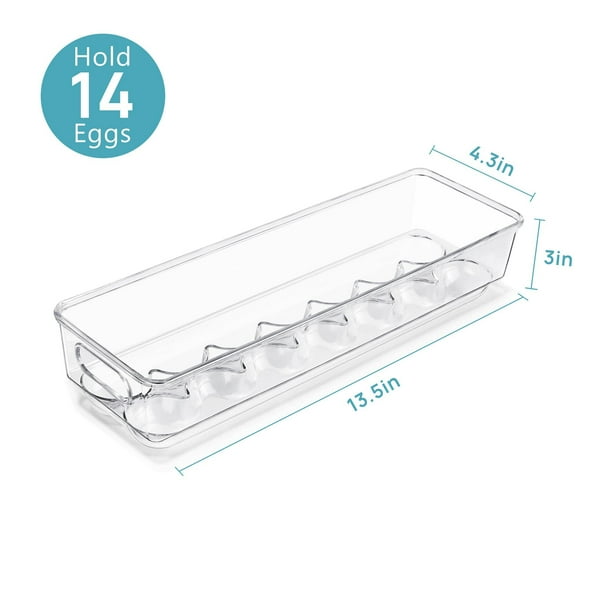 Vtopmart Egg Keeper Organizer, Stackable Fridge Box Case, 2