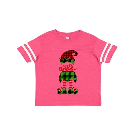 

Inktastic Merry Christmas Elf in Red and Green Plaid Gift Toddler Boy or Toddler Girl T-Shirt