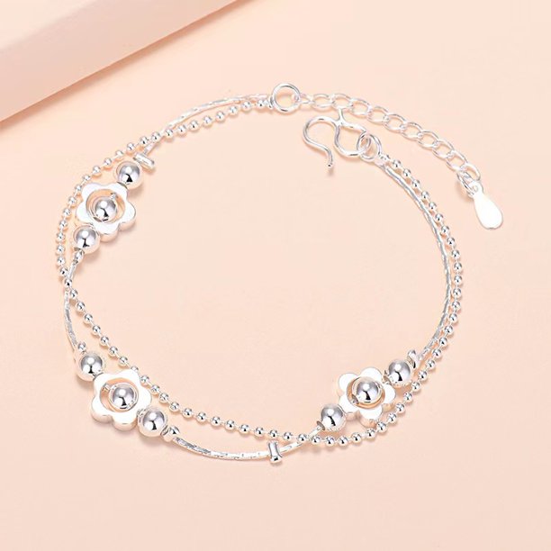 s925 pulsera de plata para mujer, tobillera con corazón de hueso de serpiente Gao Jiahui unisex