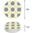 thumbnail image 1 of RYLABLUE Mandala Pattern Gery and Yellow Texture Set of 4 Round Coaster for Drinks, Absorbent Ceramic Stone Coasters Cup Mat with Cork Base for Home Kitchen Room Coffee Table Bar Decor, 1 of 5