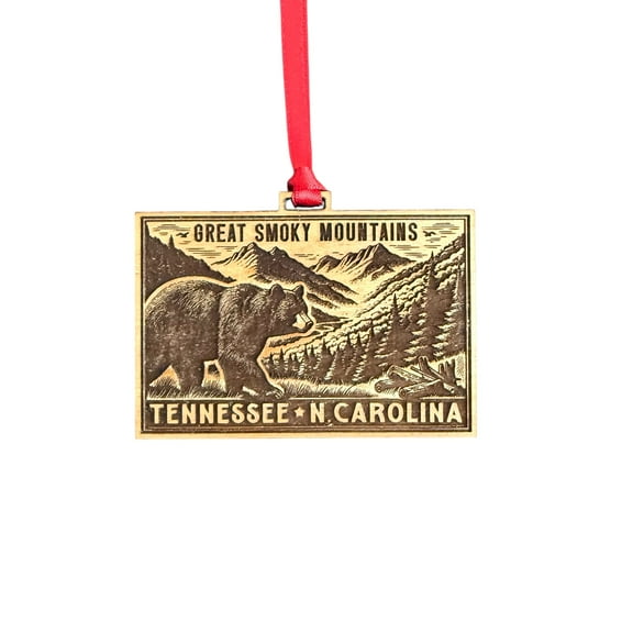 Great Smoky Mountains National Park Ornament Cherry Wood Christmas Made In USA Gift Assorted Ornaments Handmade