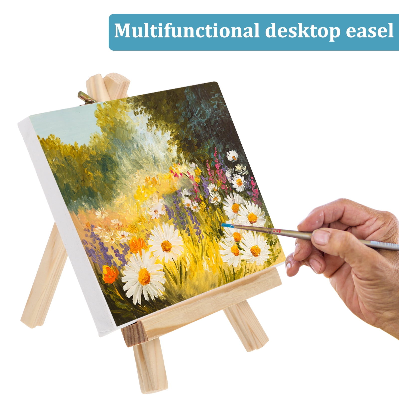 8 Sets Mini Canvas Painting Board Multifunctional Wooden Painting Stand  Suitable For Students Oil Painting Works School Special Painting Tools